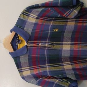 Vintage Nautica XL/TG Cotton (Slim Fit) Plaid Polo